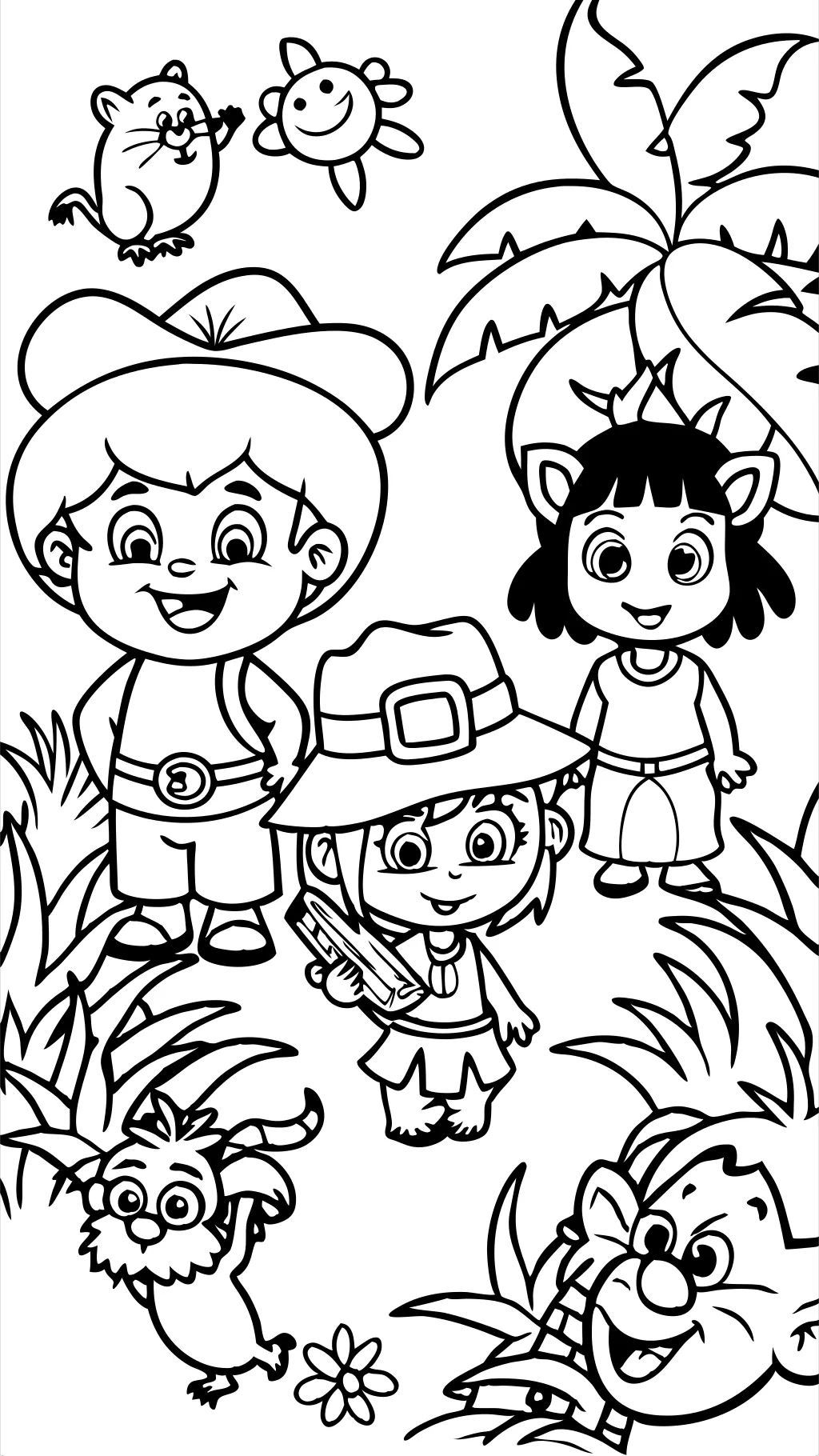 coloring pages of dora and friends